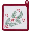 Clayre en Eef hch45 Pannenhouder Wit, Rood 20x20 cm