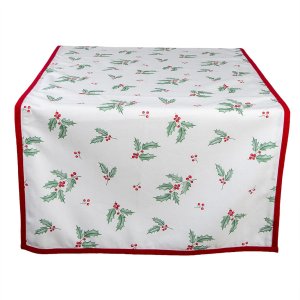 Clayre en Eef hch64 Tafelloper Kerst Wit, Rood 50x140 cm