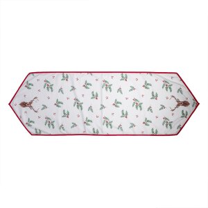 Clayre en Eef hch65 Tafelloper Kerst Wit, Rood 50x160 cm