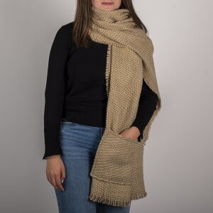 Clayre en Eef jzsc0617be Winter Sjaal Dames Beige 55x190 cm