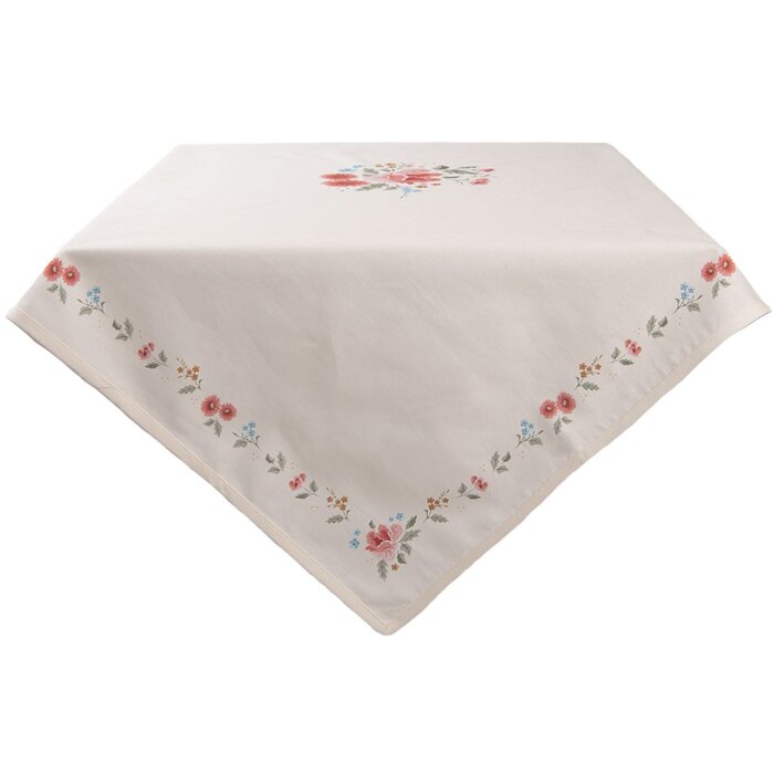 Clayre en Eef Tafelkleed Little Rose Collectie 100x100 cm Crème