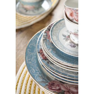 Clayre en Eef pecfp Servies Eetbord Blauw, Wit ø...