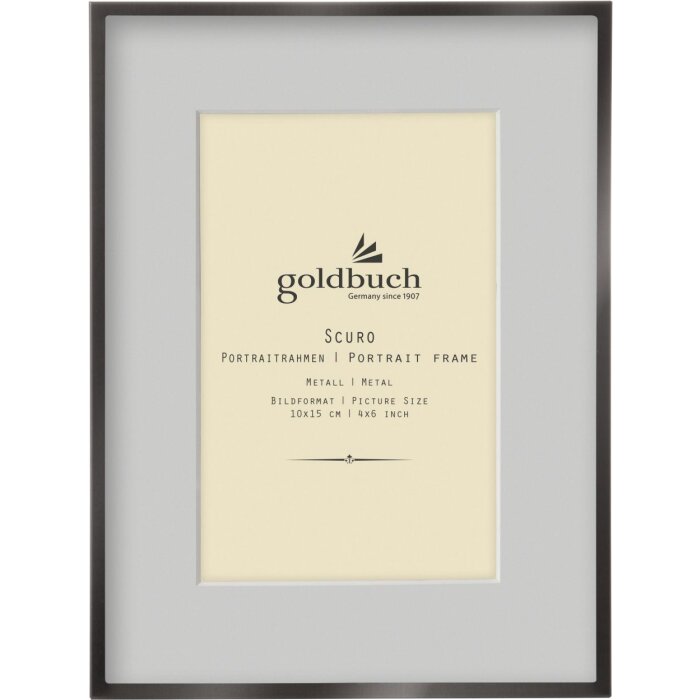 Goldbuch Metalen fotolijst Scuro zwart met Passepartout 10x15 cm