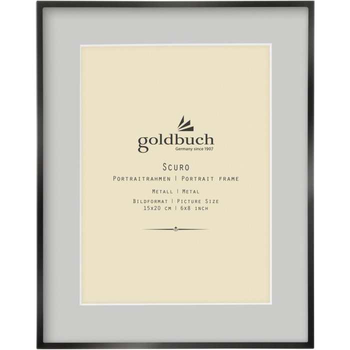 Goldbuch Metalen fotolijst Scuro Zwart met Passepartout 15x20 cm