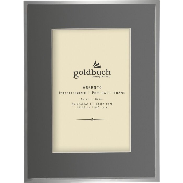 Goldbuch Metalen lijst Argento met grijs passe-partout 10x10 cm tot 15x20 cm