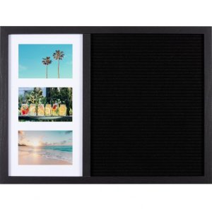 Henzo brievenbord 37,5 x 52,5 cm zwart met fotohouders