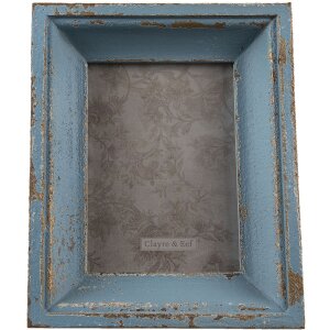 Clayre en Eef 2f0861 Fotolijst Blauw 21x6x26 cm - 10x15 cm