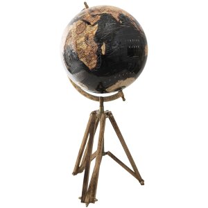 Clayre en Eef 50543 Globe Deco Zwart, Geel 28x26x55 cm