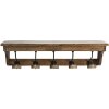 Clayre en Eef 5h0553 Wandkapstok 5 haken Bruin 70x17x17 cm