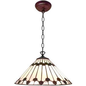 Clayre en Eef 5ll-6176 Hanglamp Tiffany Wit, Bruin...