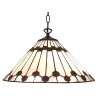 Clayre en Eef 5ll-6176 Hanglamp Tiffany Wit, Bruin ø 40 cm E27-max 1x60W