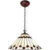 Clayre en Eef 5ll-6176 Hanglamp Tiffany Wit, Bruin ø 40 cm E27-max 1x60W