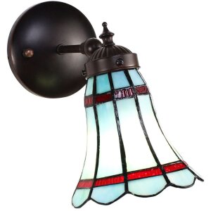 Clayre en Eef 5ll-6206 Tiffany Wandlamp Blauw, Rood...