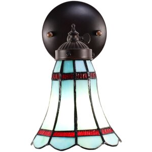 Clayre en Eef 5ll-6206 Tiffany Wandlamp Blauw, Rood 17x12x23 cm E14-max 1x40W