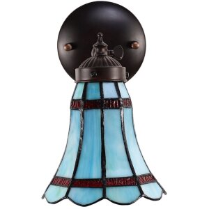 Clayre en Eef 5ll-6206 Tiffany Wandlamp Blauw, Rood 17x12x23 cm E14-max 1x40W