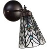 Clayre en Eef 5ll-6208 Tiffany Wandlamp Grijs, Blauw 17x12x23 cm E14-max 1x40W