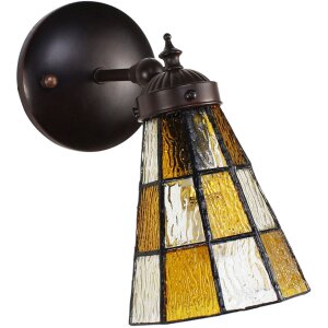 Clayre en Eef 5ll-6209 Tiffany Wandlamp Bruin, Wit...