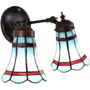 Clayre en Eef 5ll-6213 Tiffany Wandlamp Blauw, Rood...