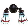 Clayre en Eef 5ll-6213 Tiffany Wandlamp Blauw, Rood 30x23x23 cm E14-max 2x25W