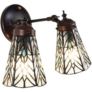 Clayre en Eef 5ll-6215 Tiffany Wandlamp Grijs, Blauw...