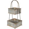 Clayre en Eef 5y1098 Etagere 2 Lagen Grijs 29x29x66 cm