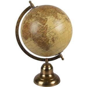 Clayre en Eef 64907 Globe Deco Geel, Bruin 22x22x33 cm