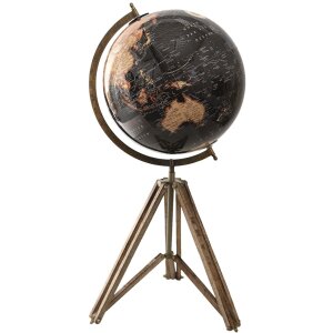 Clayre en Eef 64934 Globe Deco Zwart, Bruin 31x31x67 cm