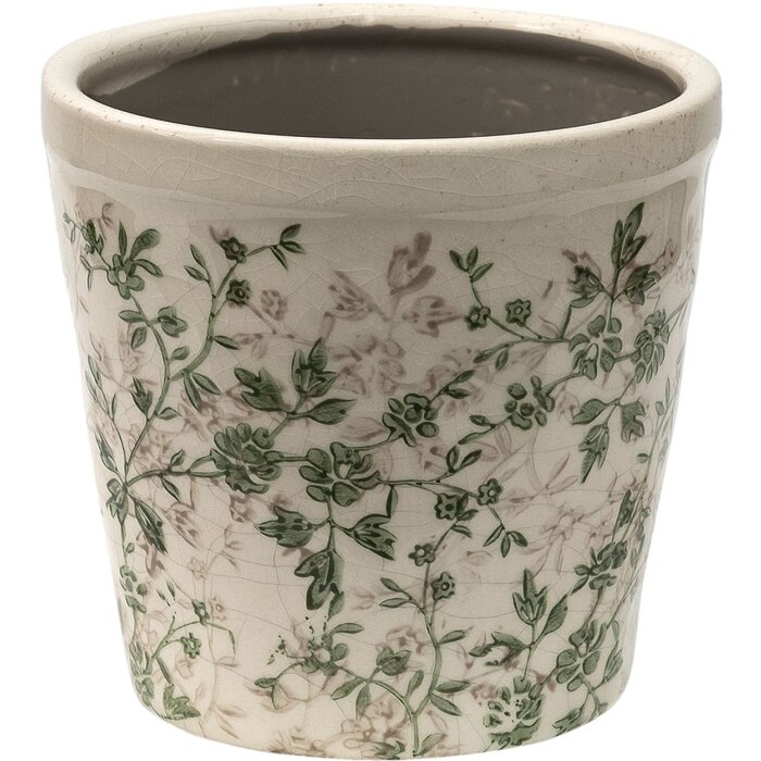 Clayre en Eef 6ce1457m Binnen Bloempot Groen, Bruin, Beige ø 14x13 cm