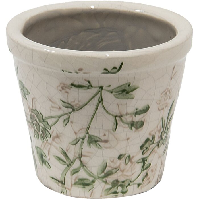 Clayre en Eef 6ce1457xs Binnen Bloempot Groen, Bruin, Beige ø 8x7 cm