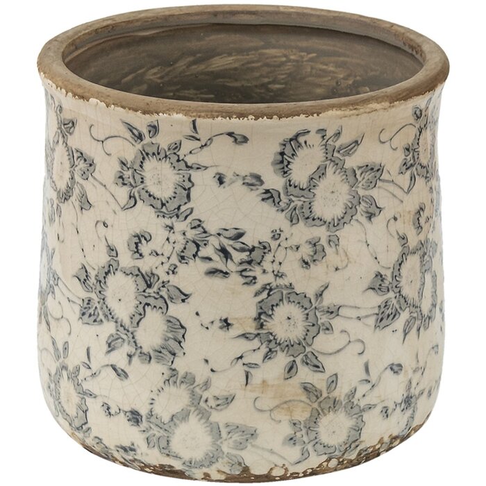 Clayre en Eef 6ce1459l Binnen Bloempot Grijs, Beige ø 17x16 cm