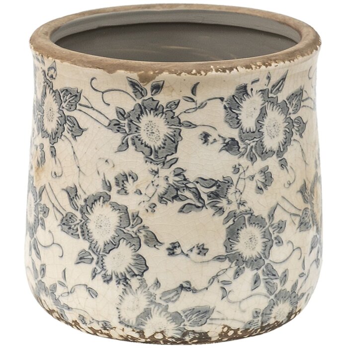 Clayre en Eef 6ce1459m Binnen Bloempot Grijs, Beige ø 14x14 cm