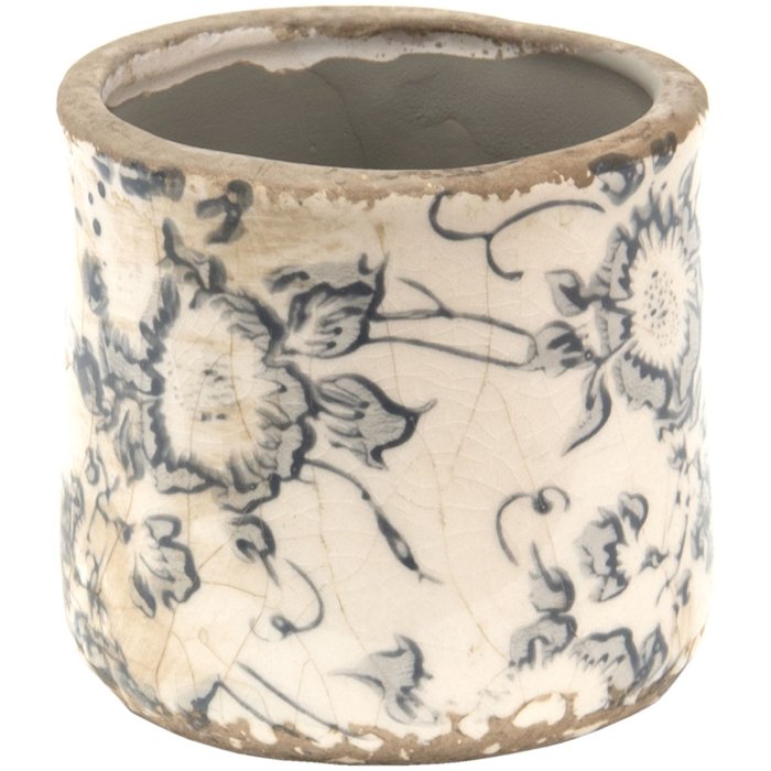 Clayre en Eef 6ce1459xs Binnen Bloempot Grijs, Beige ø 8x7 cm