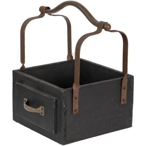 Clayre en Eef 6h1915z Opbergmand Zwart 24x19x28 cm