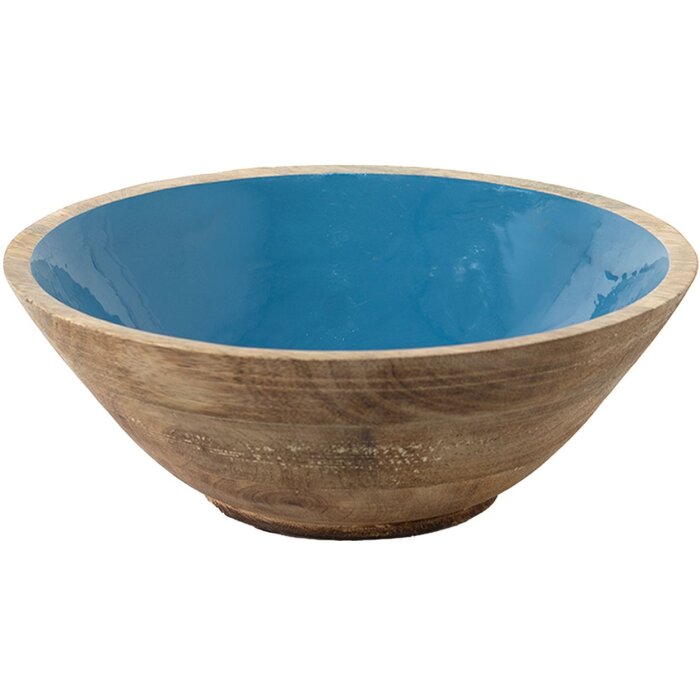 Clayre en Eef 6h2168 Decoratieve Kom Blauw, Bruin ø 25x10 cm