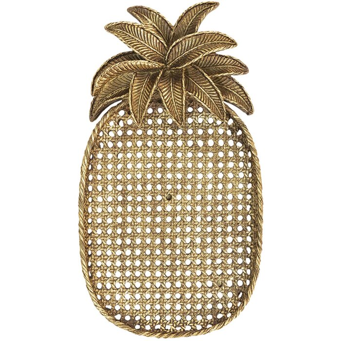 Clayre en Eef 6pr4774 Deco Schaal Ananas Goudkleurig 40x22x4 cm