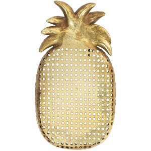 Clayre en Eef 6pr4774 Deco Schaal Ananas Goudkleurig...