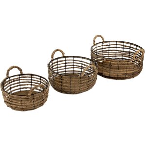 Clayre en Eef 6ro0543 Opbergmanden Set van 3 Bruin ø 39x15 cm