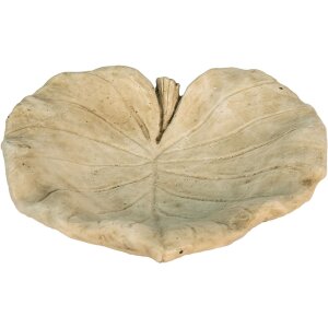 Clayre en Eef 6te0384 Vogelbad Blad Beige 22x22x6 cm