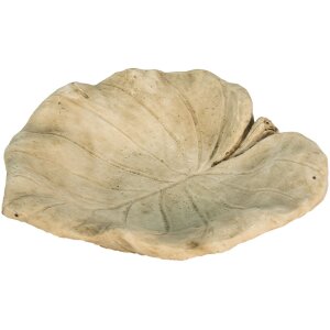 Clayre en Eef 6te0384 Vogelbad Blad Beige 22x22x6 cm