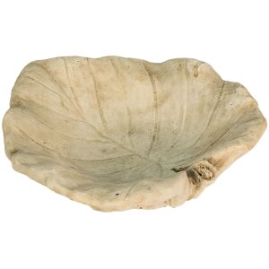 Clayre en Eef 6te0384 Vogelbad Blad Beige 22x22x6 cm