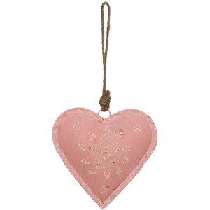 Clayre en Eef 6y4813l Hanger Sieraden Hart Roze 14x4x14 cm