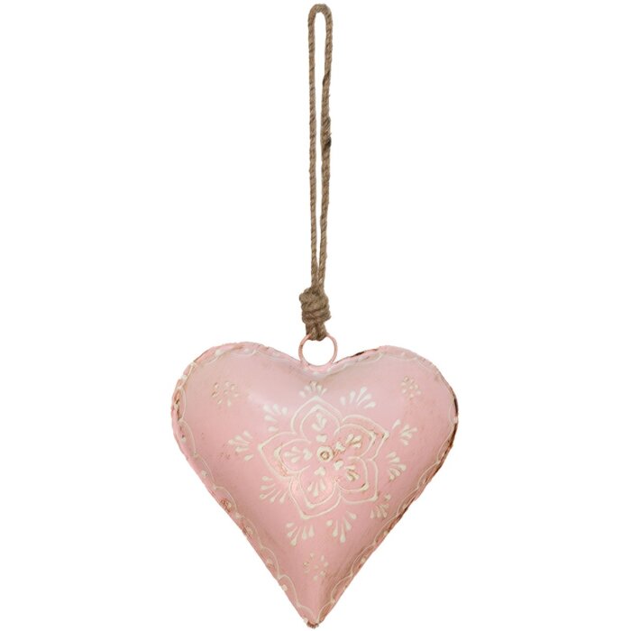 Clayre en Eef 6y4814m Hanger Sieraden Hart Roze 15x5x15 cm