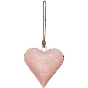 Clayre en Eef 6y4814m Hanger Sieraden Hart Roze 15x5x15 cm