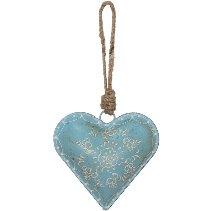 Clayre en Eef 6y4816m Hanger Juwelen Hart Blauw 10x2x10 cm