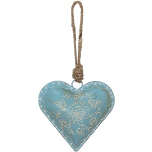 Clayre en Eef 6y4816m Hanger Juwelen Hart Blauw 10x2x10 cm