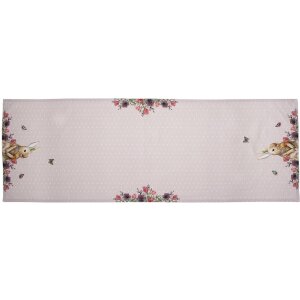 Clayre en Eef hbu64 Tafelloper Roze, Beige 50x140 cm