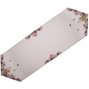 Clayre en Eef hbu65 Tafelloper Roze, Beige 50x160 cm