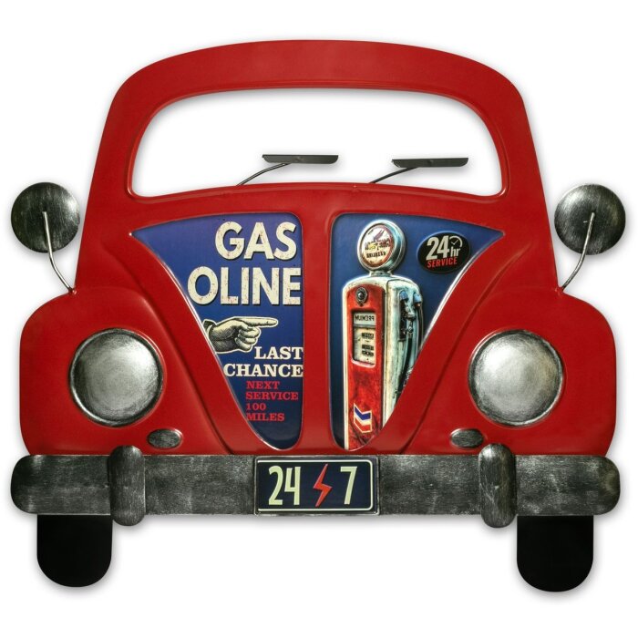 ZEP Muurdecoratie DALLAS 50,5x6x47 cm Auto Benzine rood