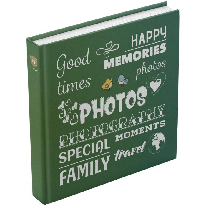 Henzo Jumbo Fotoalbum Wording groen 30x30 cm 100 witte paginas