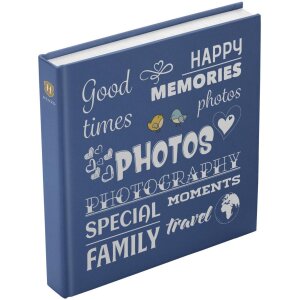 Henzo Jumbo Fotoalbum Wording blauw 30x30 cm 100 witte...